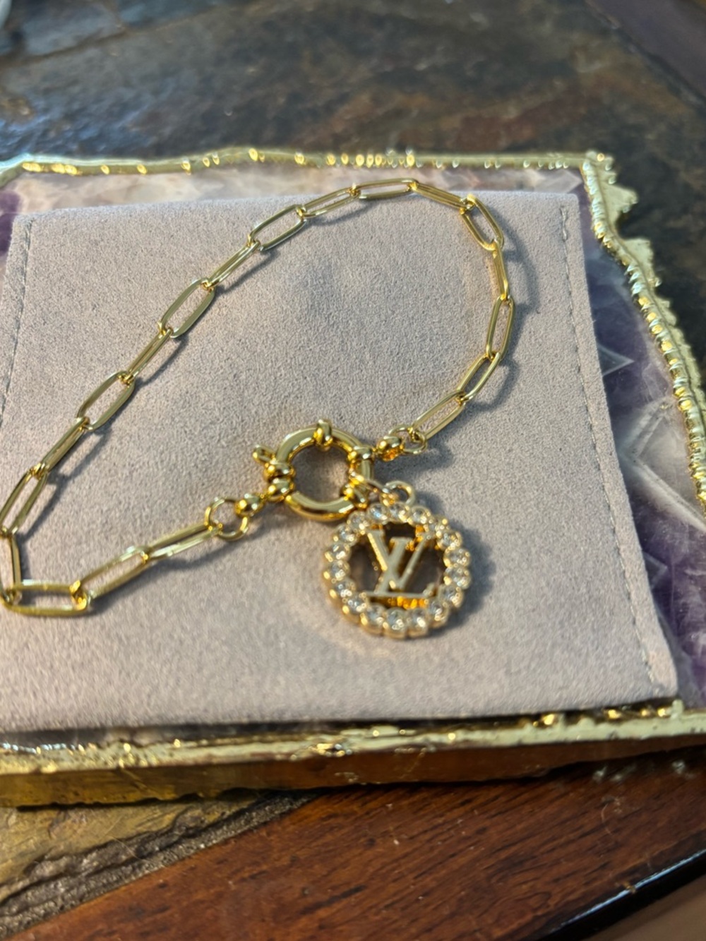 Upcycled zipper pull charm bracelet